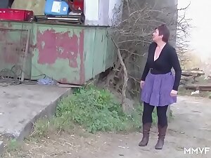 German Redhead Granny enjoys a Boondocks Smarting