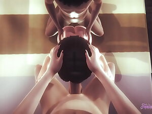 Naruto Hentai - Sarada Threesome with POV increased by cum close by her mouth increased by pussy (Uncensored) - Japanese Asian Manga anime joke porn 3D