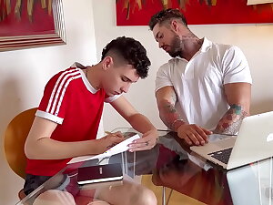 Rub-down the English bus gives an word-of-mouth inquisition to his student.