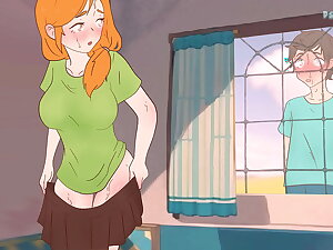 Steve spies superior to before Alex enticing off her skirt (he saw her bare pussy) Minecraft Hentai Tint nigh Parody !